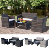 4 Piece Rattan Garden Furniture set-Items Online